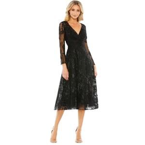 NWT Mac Duggal Womens Embellished Floral Long Sleeve Dress, Midi, Sz 12, 498$